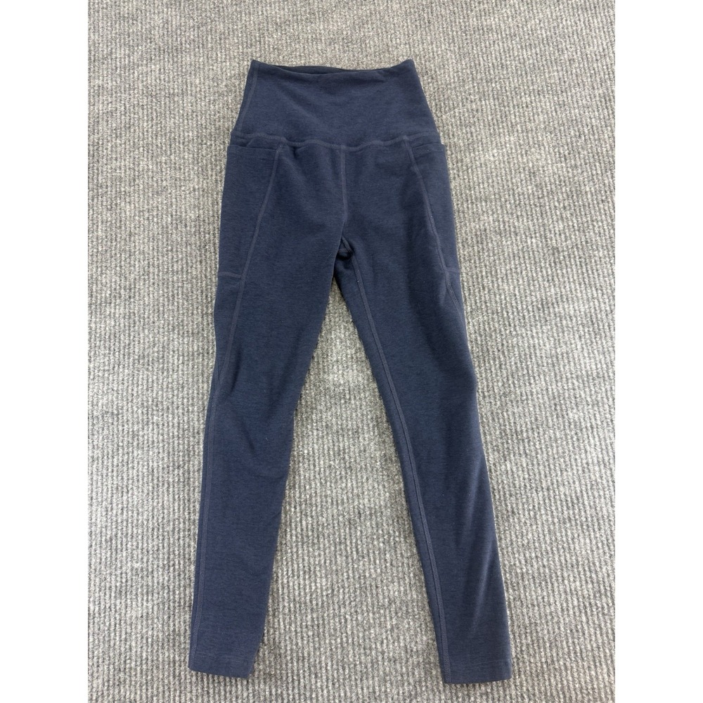 Beyond Yoga Navy Space-dye Out Of Pocket High Waisted Midi Leggings Size Small